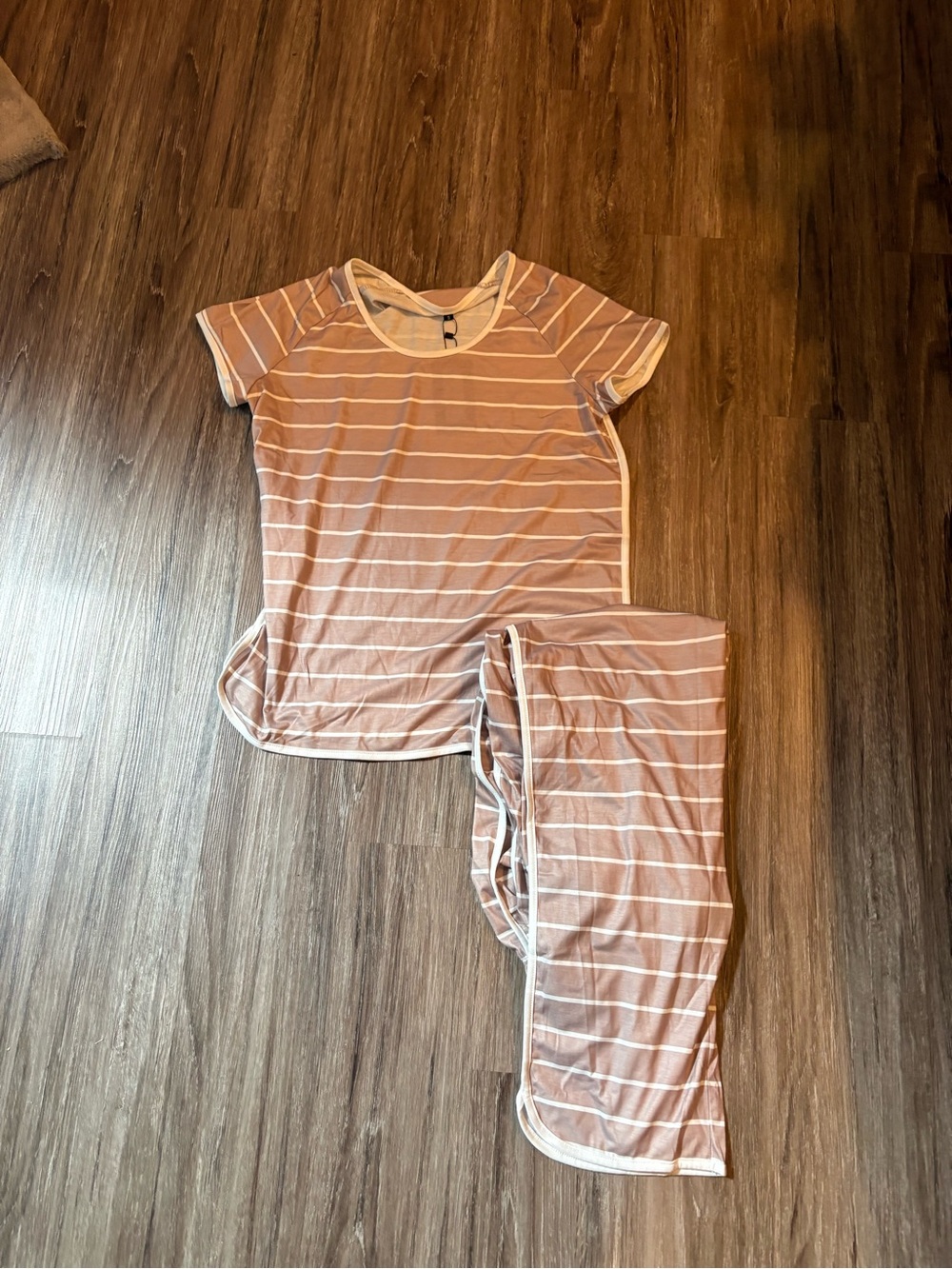 Women’s Short Sleeve Rose Stripe Pajama Set